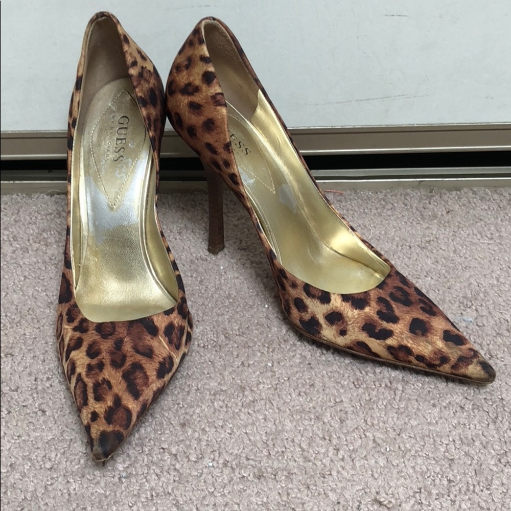 Guess leopard print pumps. Size 10